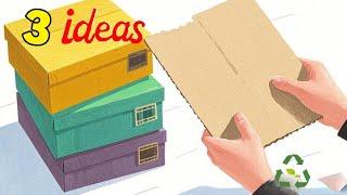 Don't throw away old cardboard boxes! 3 great ways to reuse cardboard! #DIY #recycle #creativity