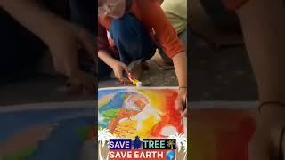 Amazing Earth painting  ️| save tree save earth | Amazing earth and nature painting #shortsvideo