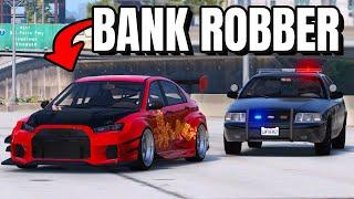 Running From Cops After Bank Robbery in GTA 5 RP