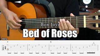 Bed of Roses - Bon Jovi - Fingerstyle Guitar Tutorial + TAB & Lyrics