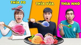 Gấu Đỏ TV - Thử Thách Ăn Theo Thìa To , Thìa Nhỏ Và Thìa Bình Thường - Đồ Ăn Nào Ngon Nhất ?