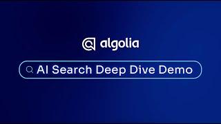 Algolia AI Search Deep Dive Demo