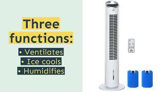 HOMCOM Portable Oscillating Air Cooler Fan for Home, 3-In-1 Standing Ice Floor Fan with Humidifier