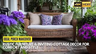 Ideal Porch Makeover: Rustic Furniture & Inviting Cottage Decor for Comfort and Style