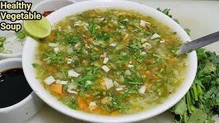 "Restaurant-Style Veg Hot & Sour Soup | Hot and Sour Vegetable Soup Recipe | Desi Taste Trekker"