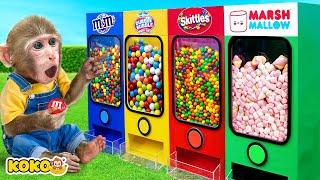 Monkey Koko Make Sweet Jelly And Play The Colorful Candy Vending Machine | KUDO KOKO CHANNEL