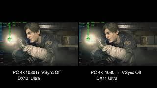 Resident Evil 2 Remake DX12 vs DX11 4k 1080 Ti comparativos