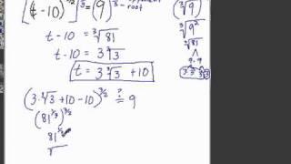 Solving an equation with positive rational exponents