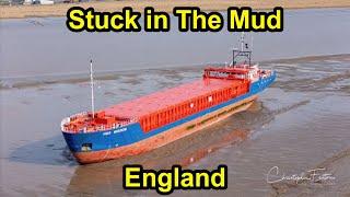 Cargo Vessel “Stuck in the Mud” in UK’s Humber Estuary.