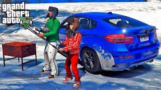 ОТЕЦ И СЫН В GTA 5 -  ЗИМНЯЯ РЫБАЛКА НА BMW X6M ! МАШИНА НЕ ЗАВЕЛАСЬ ! ГАРВИН