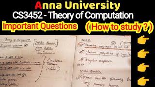 cs3452 TOC | theory of computation | important questions | how to study? | anna university latest