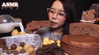 ASMR Japanese Chocolate Cheesecake, CRISPY Brownies & CHOCOLATE Snacks in MILK  | Eating Sounds