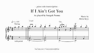 If I Ain't Got You - Pop Song by Alicia Keys - Sheet music transcription