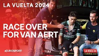 The heartbreaking moment Wout van Aert's Vuelta came to an end 