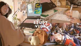 48-hour study vlog  waking up at 6 am, lots of note-taking and coffee + new cat