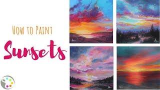 How to Paint Sunsets | Acrylic Painting Tutorial