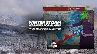 Snow possible in Denver, winter storm warning for plains, Castle Rock Wednesday