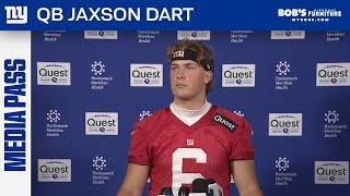 Jaxson Dart on the Veteran QB's: 'They've been so supportive of me' | New York Giants