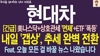 [현대차 주가전망] 美나스닥 상호관세 '면제'+ETF' 폭등'!! 내일 '갭상', 추세 완벽 전환 !! 오늘 모든 걸 바꿀 뉴스 나왔습니다 !