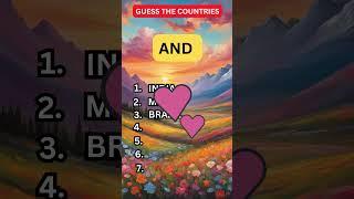 Guess The Country Names Before Time Runs Out! #shorts #guessthecountry #quiz
