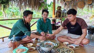 Ốc đắng xào củ hủ dừa - cháo lươn cua đồng " lai rai " | Gấc Quê