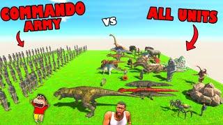 COMMANDO ARMY vs ALL UNIT in Animal Revolt Battle Simulator with SHINCHAN and CHOP