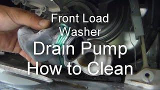 Front Load Washer Repair - Not Draining or Spinning - How to Unclog the Drain Pump