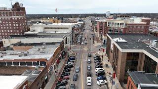 Drone 360 Above Downtown Columbia, Missouri