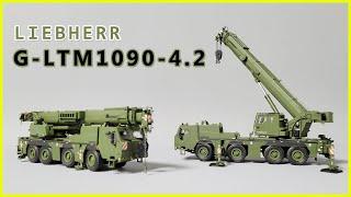 LIEBHERR G-LTM1090-4.2 크레인모형 중장비모형 밀리터리모형 군용크레인장비 중장비크레인 립헬90톤크레인 다이캐스트 wsi 1/50 52-2034 군용건설장비