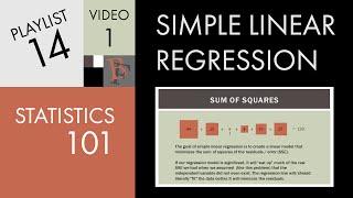 Statistics 101: Linear Regression, The Very Basics 