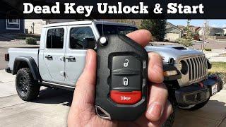 How To Unlock, Open & Start 2020 - 2024 JEEP GLADIATOR With Dead Remote Key Fob Battery