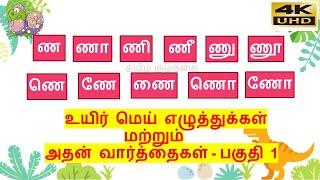 தமிழ்-ண வரிசை உயிர் மெய் எழுத்துக்கள்-பகுதி 1(ண முதல் ணோ வரை)/ na varisai uyir mei eluthukkal 4K UHD