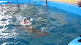 Плаваю с дельфином