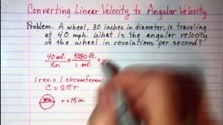 Converting Linear Velocity to Angular Velocity