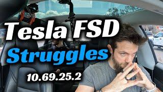 Watch Tesla's FSD Struggle to Navigate Uber Route! | RoboTaxi Fails