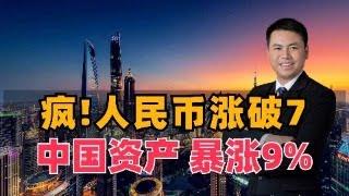 疯！人民币涨破7，中国资产暴涨9%