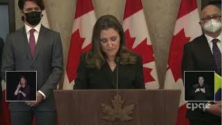 "Follow the money," Deputy Prime Minister Chrystia Freeland says