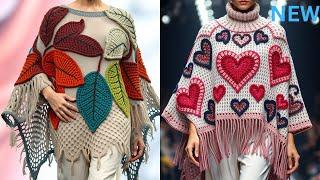 CROCHET PONCHO/CAPE/SHAWL DESIGN/IDEAS knitted with wool#crochet#knitted#poncho#design#aroushcrochet