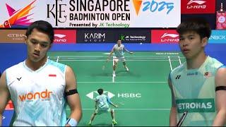 Jonatan Christie (INA) VS Leong Jun Hao ( MAS) | Round Of 16 Singapore Badminton Open 2025