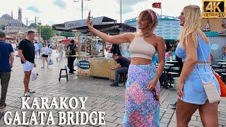 Istanbul Stroll: Galata Bridge to Karakoy Waterfront (4K Adventure)