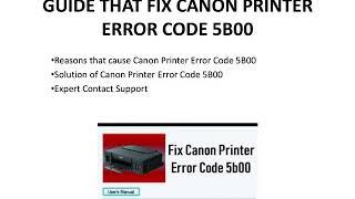 [Fixed] Canon Printer Error Code 5B00 | Canon Printer Error 5B00 | Canon Error Code 5B00