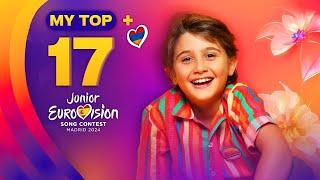 Junior Eurovision 2024: MY TOP 17 (ALL SONGS!) [NEW]