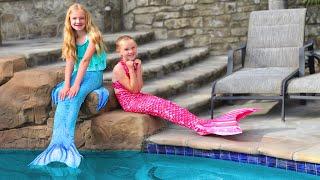 Trinity and Madison Turn Into Make-Believe Mermaids!!