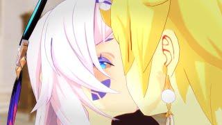 Aether is a bit rough when kissing Citlali  [Genshin Impact Animation]