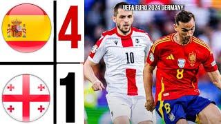 Spain 4-1 Georgia EURO 2024 HIGHLIGHTS  |  fabian ruiz goal & Rodri Goal & williams 