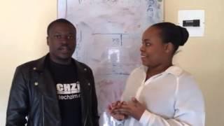 Tendai Mupaso and Elizabeth at the new Techzim Office