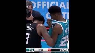 Brandon Miller swapped jerseys with his GOAT Paul George  #shorts
