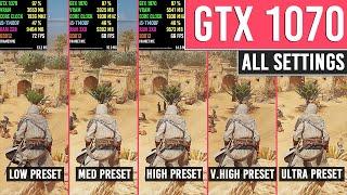 Assassin's Creed Mirage - GTX 1070 - All Graphics Settings - FPS Comparison - 1080p 60FPS