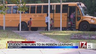 Wake County Public School System students return to classrooms for 1st time in months