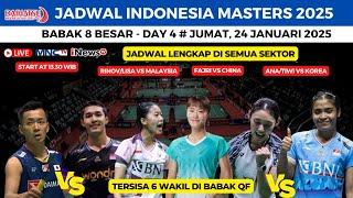 Jadwal Indonesia Master 2025 hari ini, day4 ~ Jojo vs Kenta ~ Jorji vs Sim ~ Putri KW vs Taipei